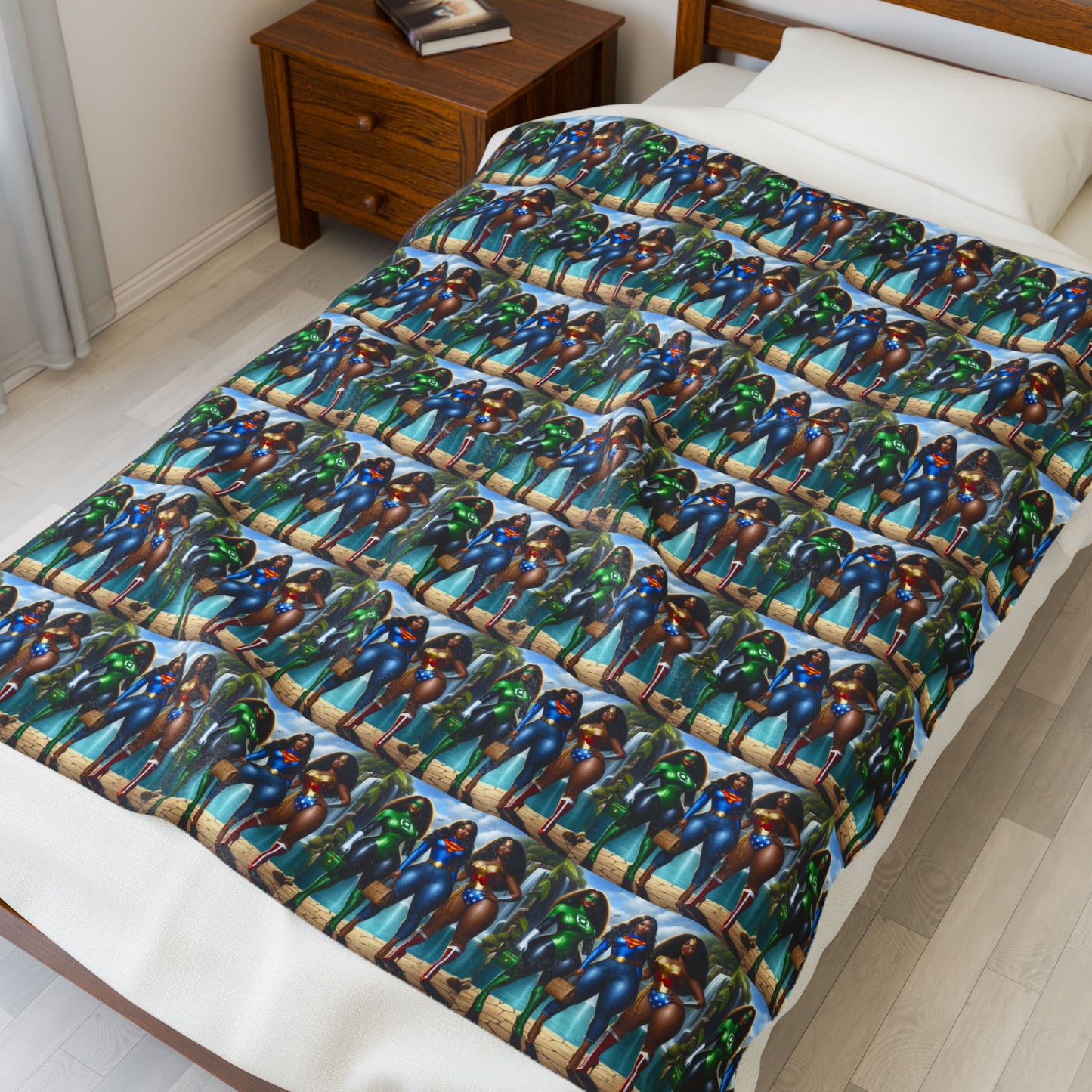 Superhero Plush Blanket, Cozy Throw for Kids, Perfect Birthday Gift, Fleece Blanket, Soft Plush Blanket for Playroom