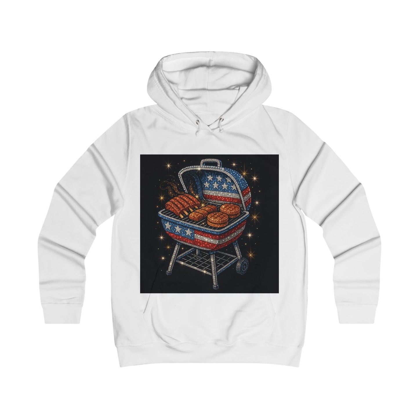 Patriotic BBQ Hoodie - 4th of July Apparel, Grilling Sweater, Cozy Independence Day Outfit, Perfect Gift for Grill Lovers
